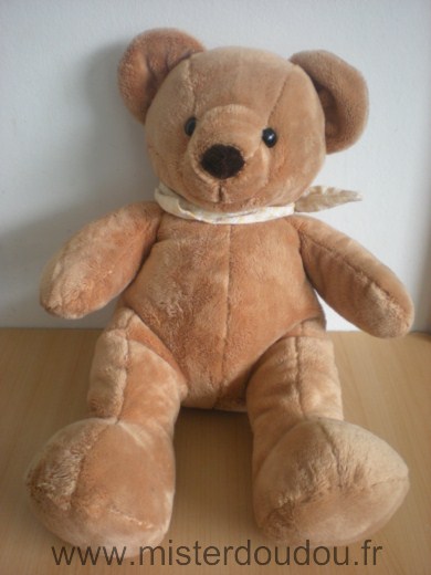 Nicotoy Ours Marron foulard jaune vichy - Très bon état