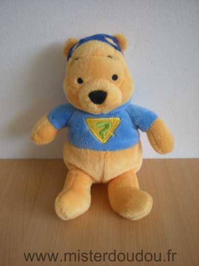 Nicotoy Ours Winnie disney jaune bleu masque bleu point d interrogation vert - Très bon état