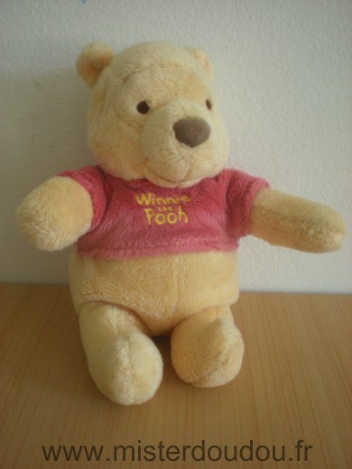 Nicotoy Ours Winnie disney jaune rouge winie the pooh - Très bon état