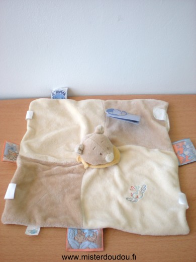 Noukie s Ours Beige marron avec un oiseau brodé et pleins d'étiquettes - Neuf
