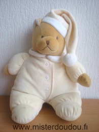 Noukie s Ours Jaune clair col blanc pompon blanc - Très bon état