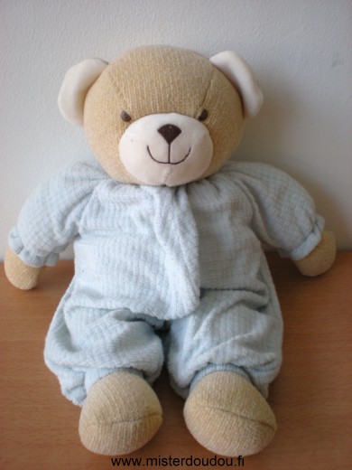 Nounours Ours Bleu beige - Très bon état