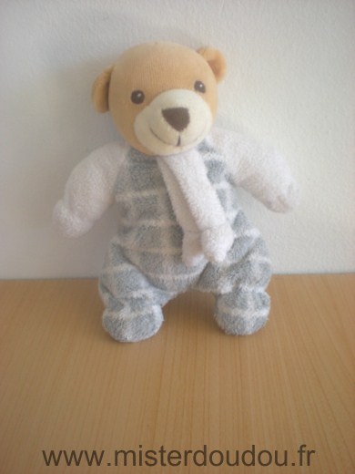Nounours Ours Gris blanc - Très bon état