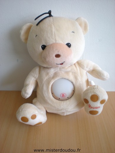 Ouaps Ours Beige lumineux et musical - Très bon état