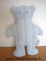 Petit bateau Ours Bleu rayé nez en coeur et cocard à l'œil - Très bon état