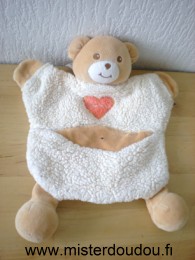 Takinou Ours Ecru beige coeur rose - Très bon état