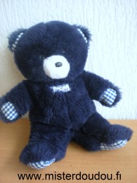 Tartine et chocolat Ours Peluche bleu marine yeux bleus clairs - Très bon état