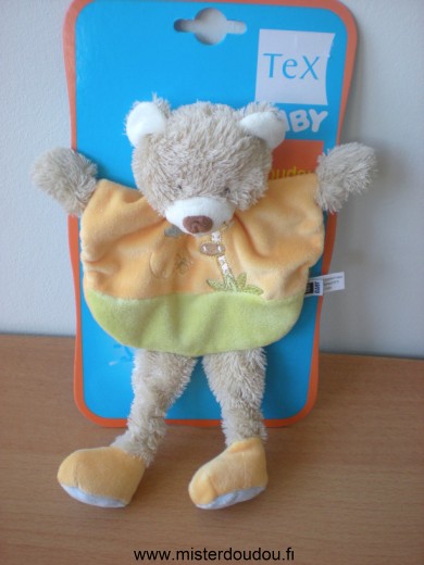 Tex Ours Orange vert motifs girafe papillon nuage - Neuf