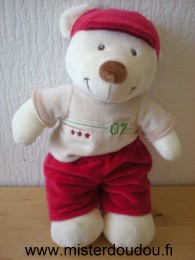 Vetir Ours Blanc tshirt beige short rouge casquette rouge 07 - Très bon état