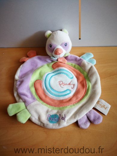 Baby nat Panda Pandy mauve vert orange blanc - Etat moyen