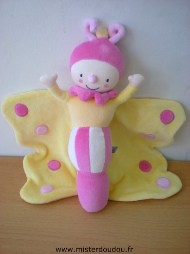 Moulin roty Papillon Rose jaune dim dam doum roumanoff - Très bon état