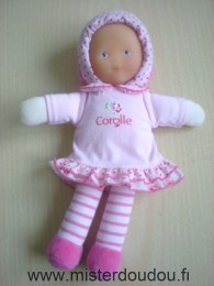 Corolle Poupée Robe rose jambes rayées rose - Très bon état