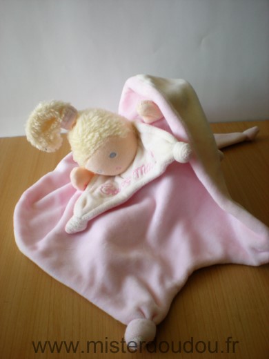 Nounours Poupée Reversible lutin poupee rose blanc - Très bon état