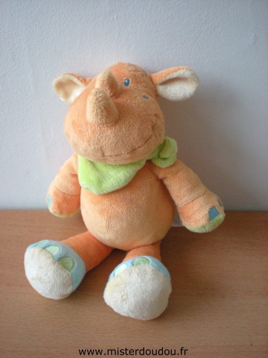 Kiabi baby Rhinocéros Orange foulard vert - Très bon état