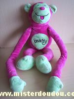 Animal alley Singe Rose fushia vert brodé bratty - Très bon état