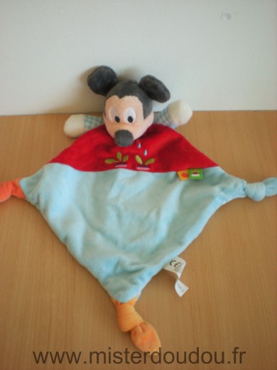 Disney Souris Mickey bleu rouge radis arrosoir vichy bleu dessous - Très bon état