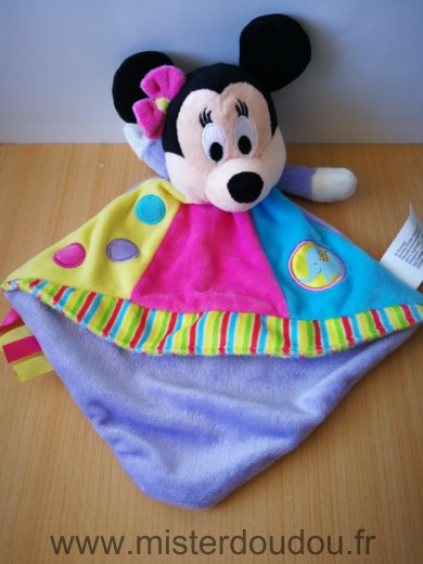 Disney Souris Minnie mauve bleu rose jaune - Très bon état