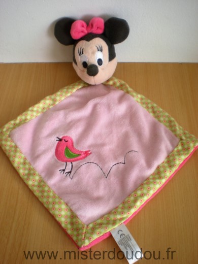 Disney Souris Minnie rose vert oiseau - Très bon état