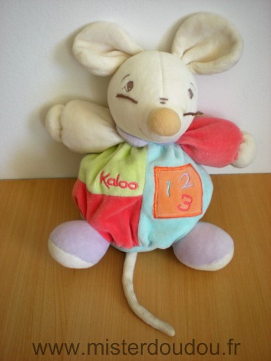Kaloo Souris 123 bleu vert rouge - Très bon état