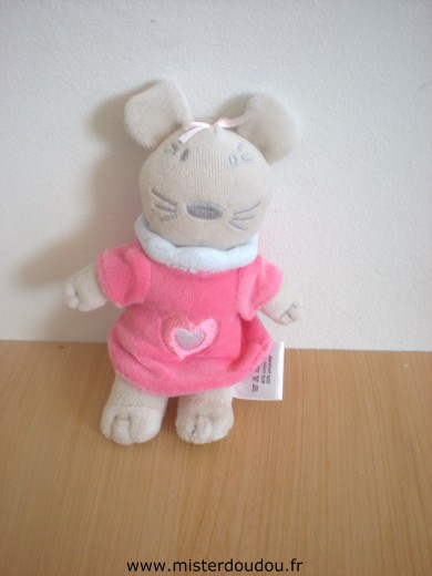 Les bebes d elysea Souris Robe rose avec un coeur - Très bon état