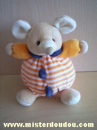 Maxita Souris Rayé orange blanc boutons bleus - Très bon état