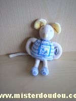 Moulin roty Souris Bleu beige jaune - Etat moyen