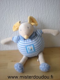 Moulin roty Souris Lise et lulu bleu blanc jaune - Bon état