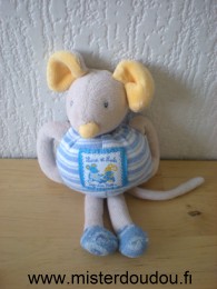 Moulin roty Souris Lise et lulu bleu jaune gris - Très bon état