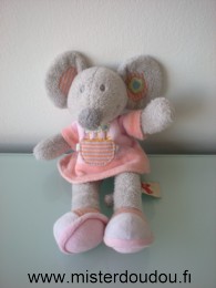 Nicotoy Souris Gris robe rose - Très bon état