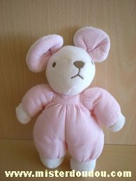 Nounours Souris Rose blanc - Très bon état