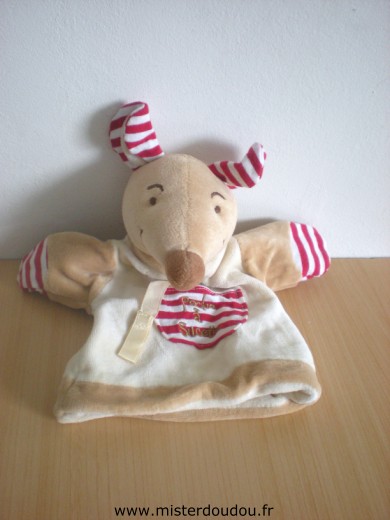 Tcf Souris Beige écru rouge blanc, poche à sucette - Très bon état