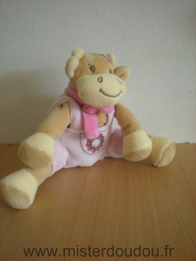 Bengy Vache Rosalie beige salopette rose - Très bon état