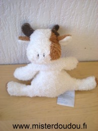 Comptine Vache Tissus eponge blanc marron - Très bon état