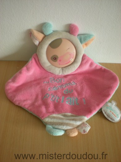 Doudou et compagnie Vache Rose les bouilles bon comme du petit lait - Très bon état